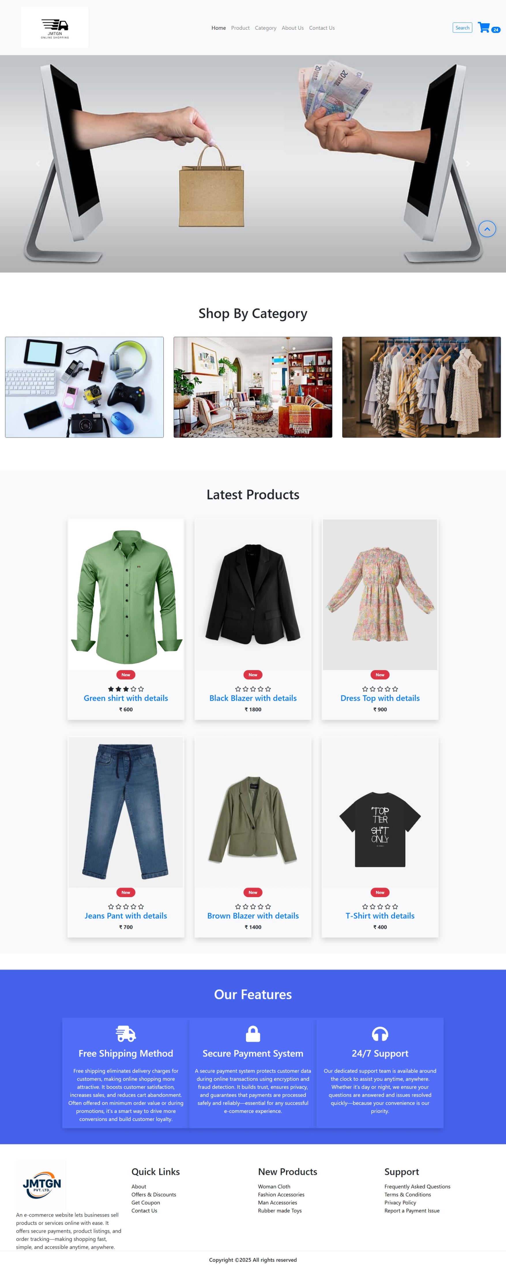E-Commerce Home Page
